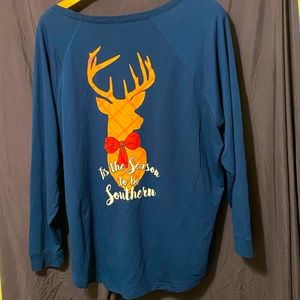Red camel tis the season to be southern long sleeve plus size top 3x